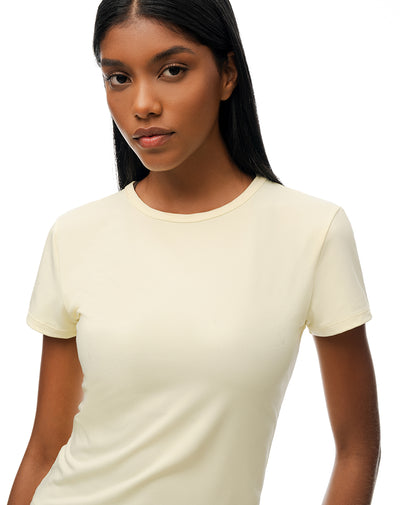 Camiseta deportiva secado rápido amarilla mujer