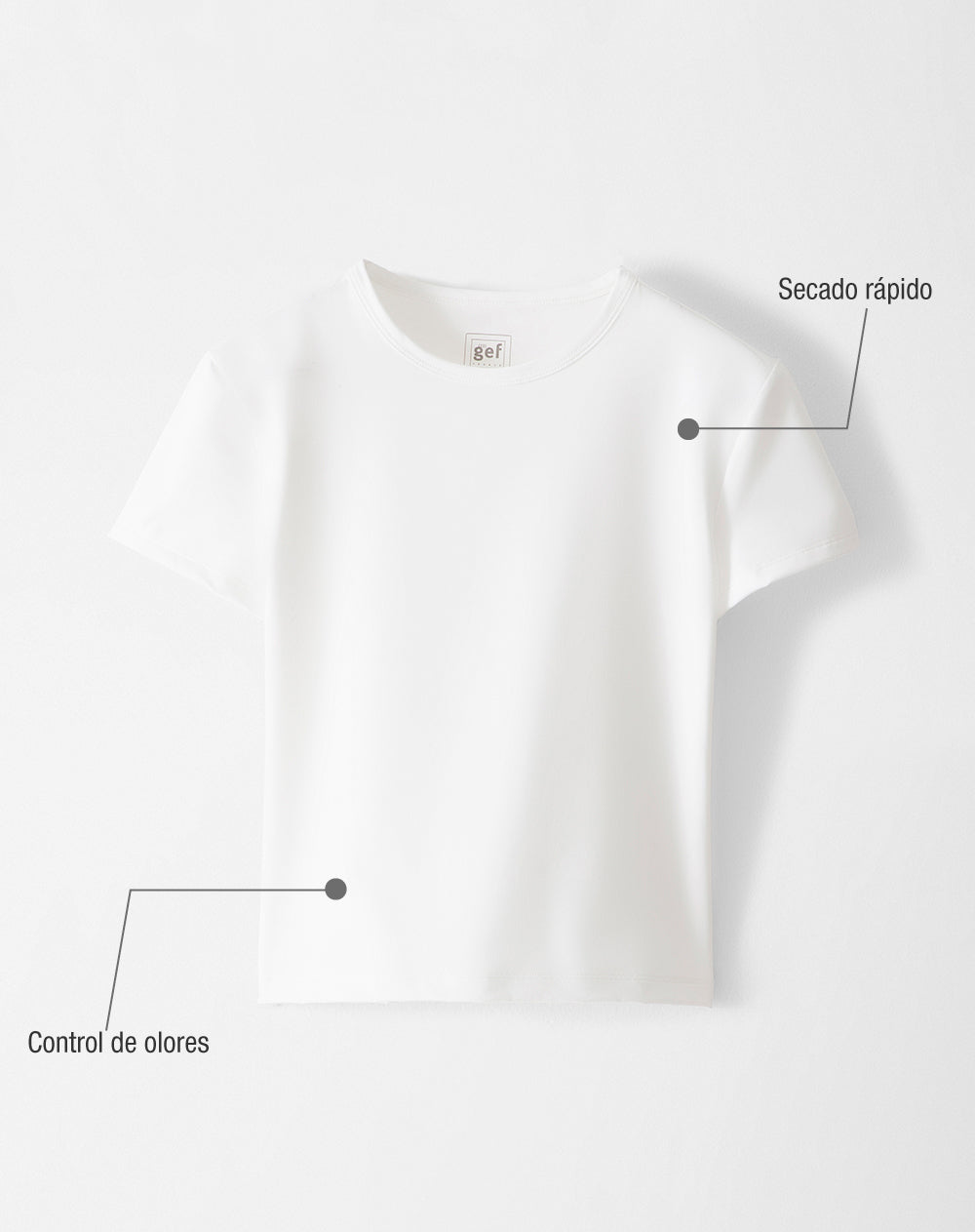 Camiseta deportiva secado rápido blanca mujer