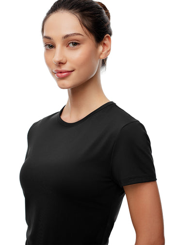 Camiseta deportiva secado rápido negra mujer