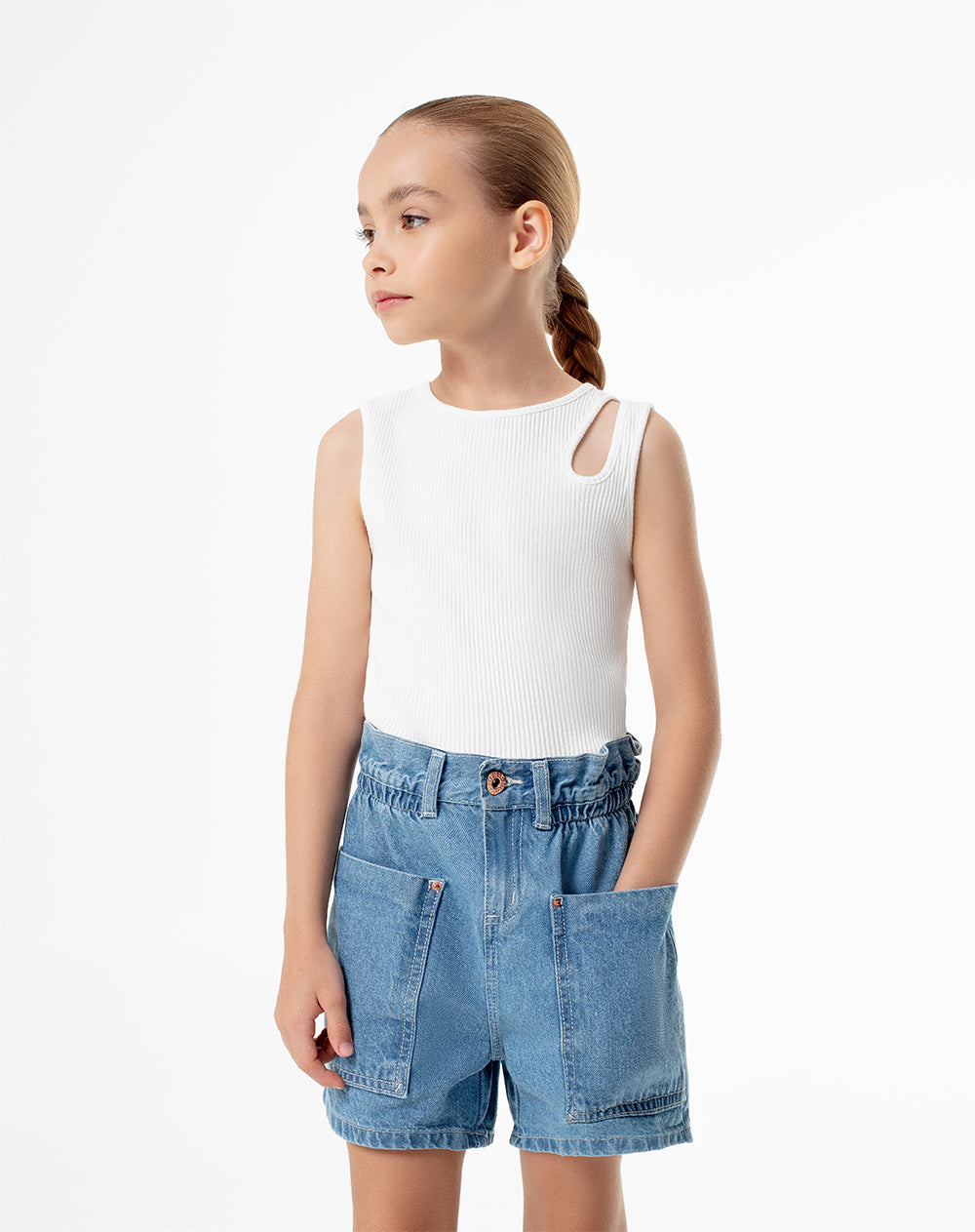 Short Lesin indigo medio