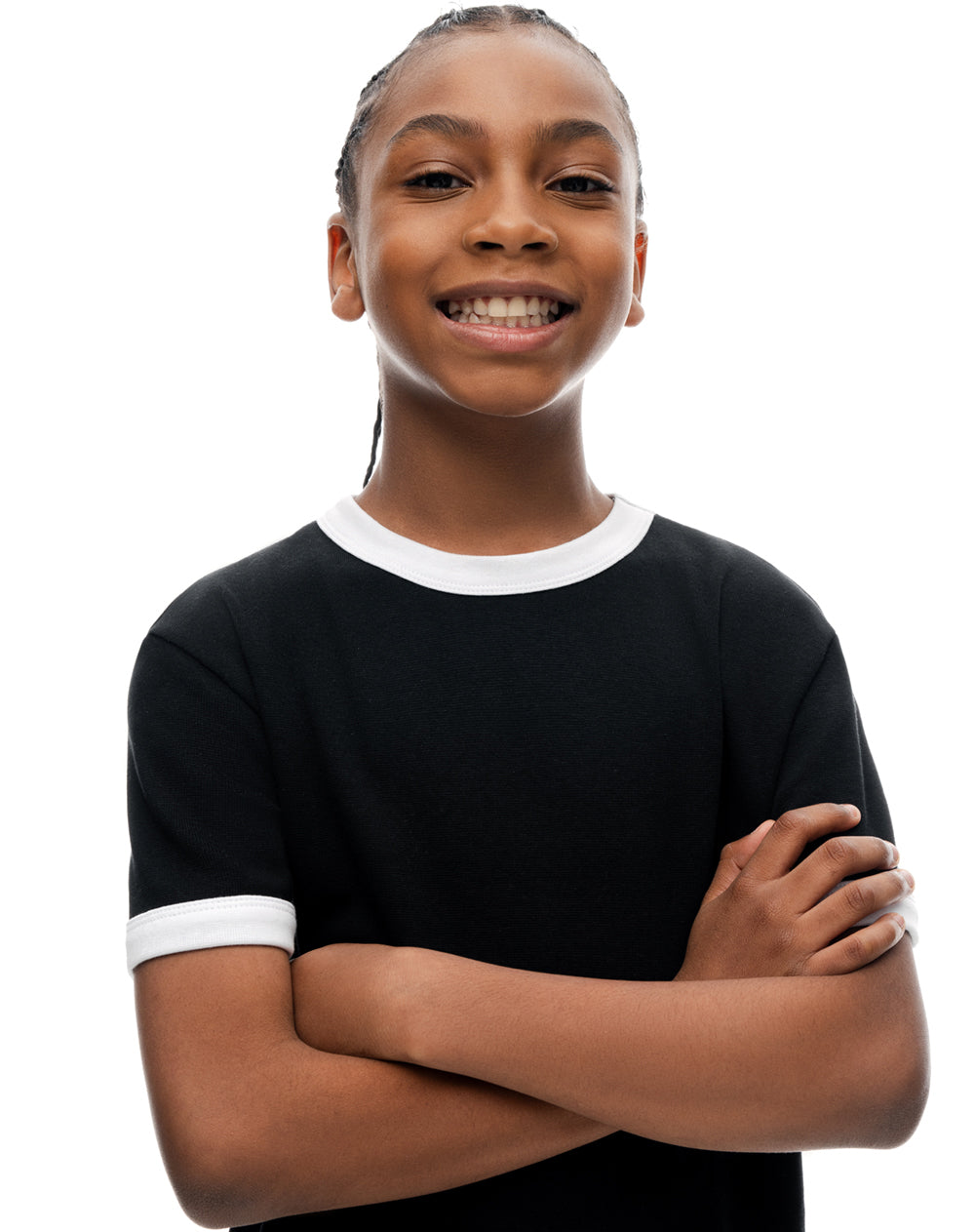 Camiseta regular manga corta negra niño
