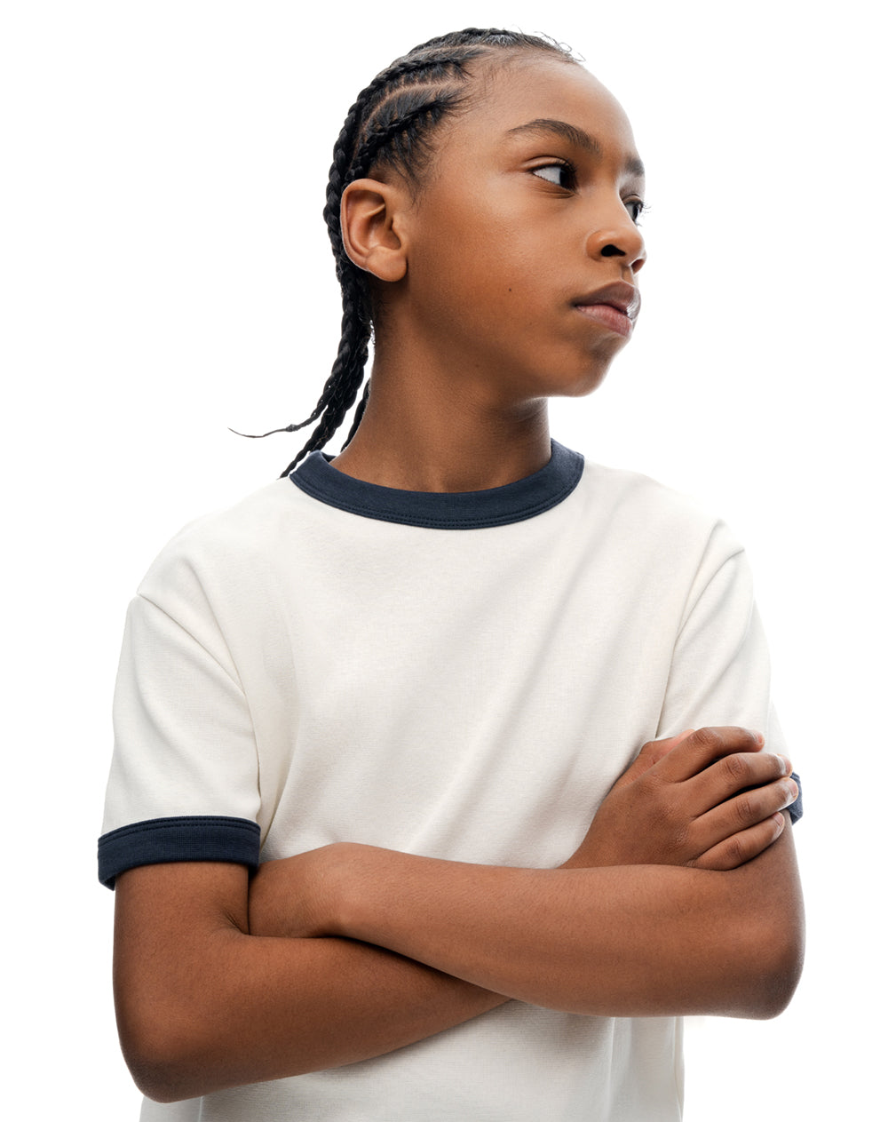 Camiseta regular manga corta vainilla niño