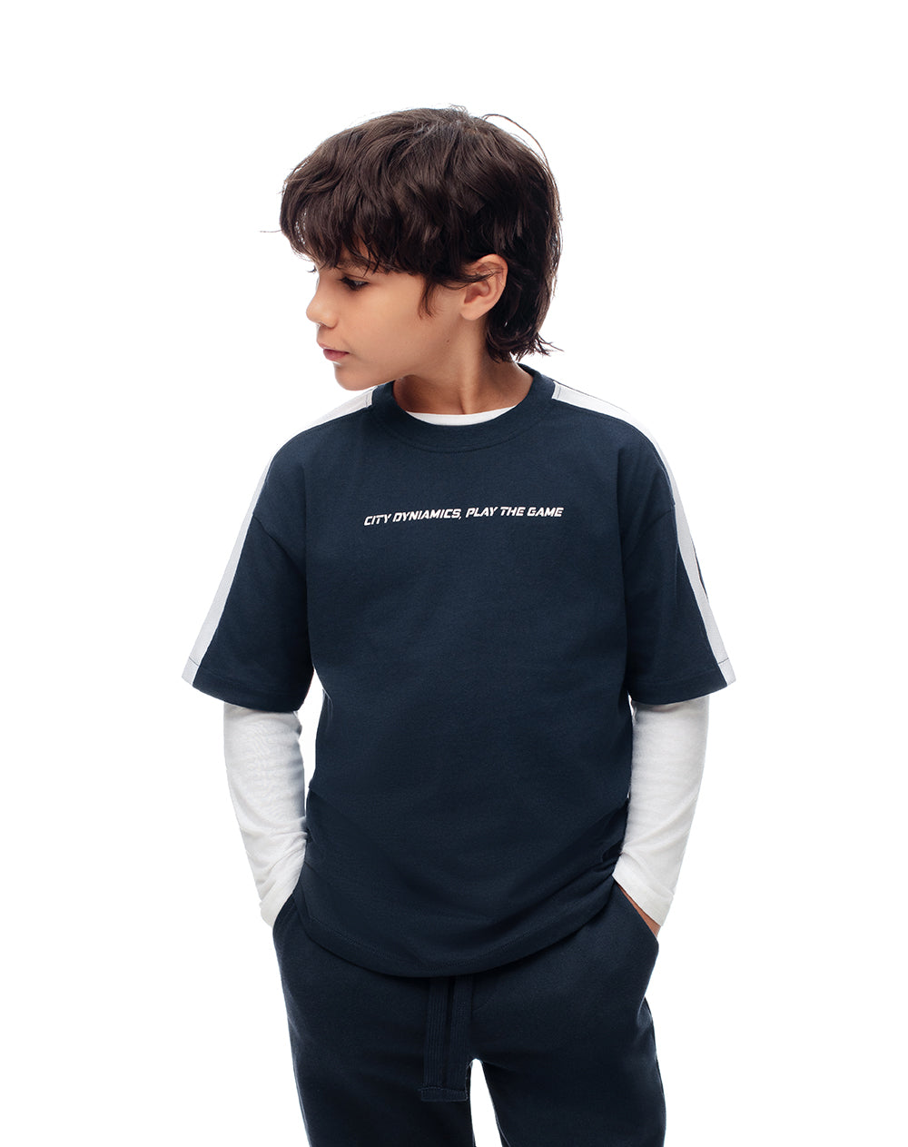 Camiseta regular fit manga corta azul