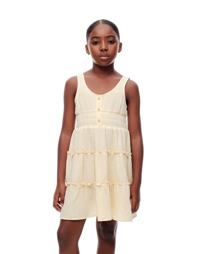Vestido corto crema