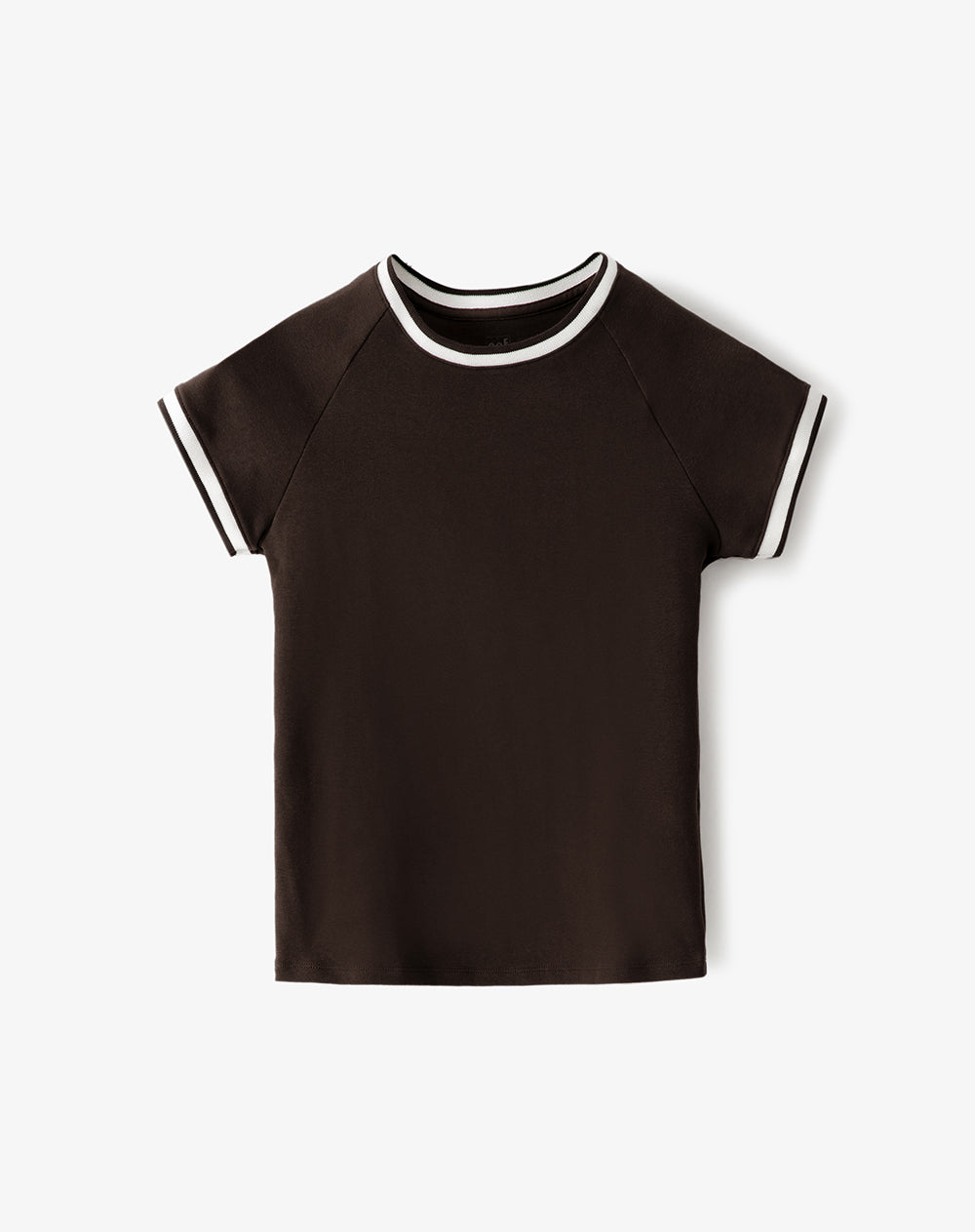 Camiseta slim algodón chocolate mujer