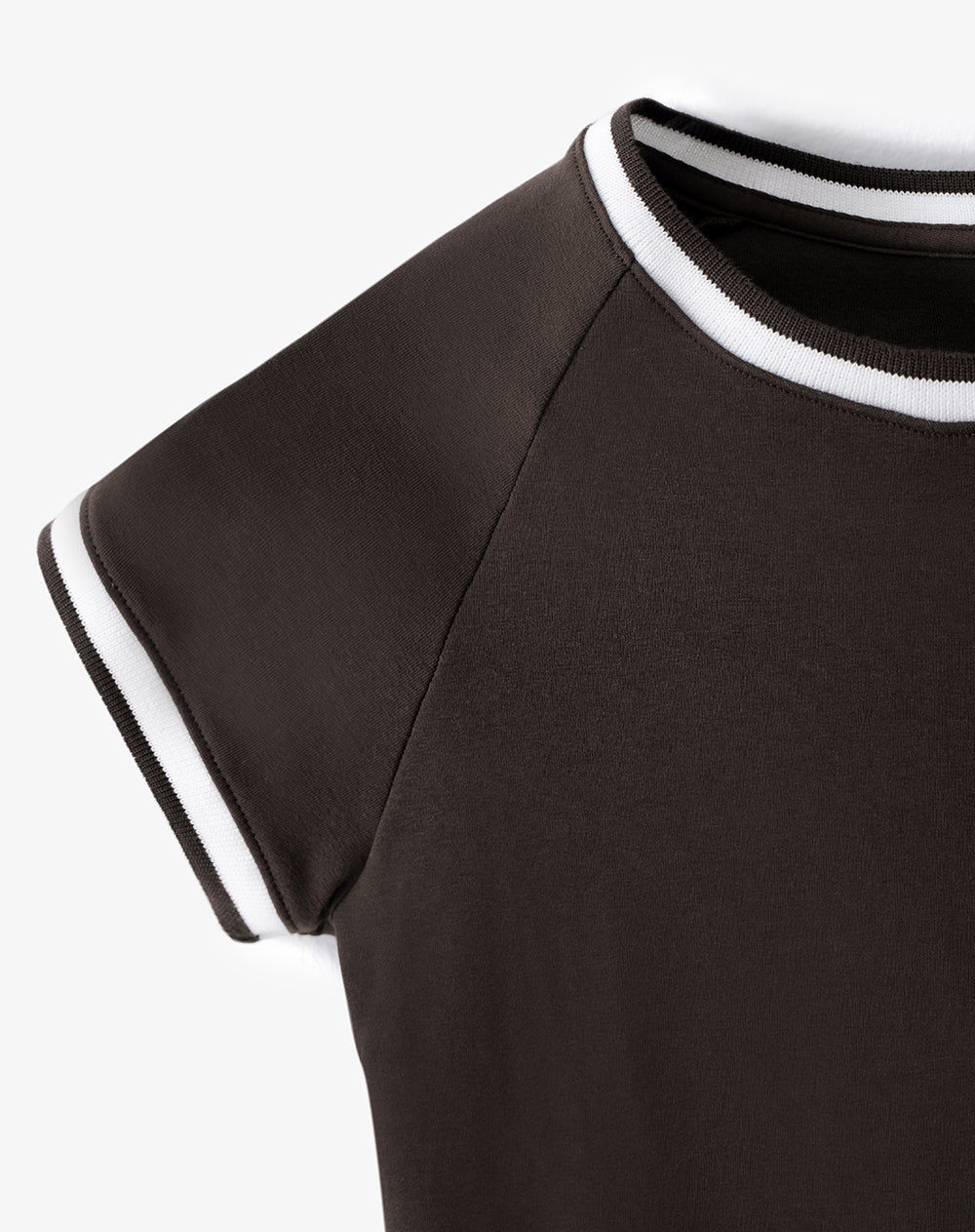 Camiseta slim algodón chocolate mujer