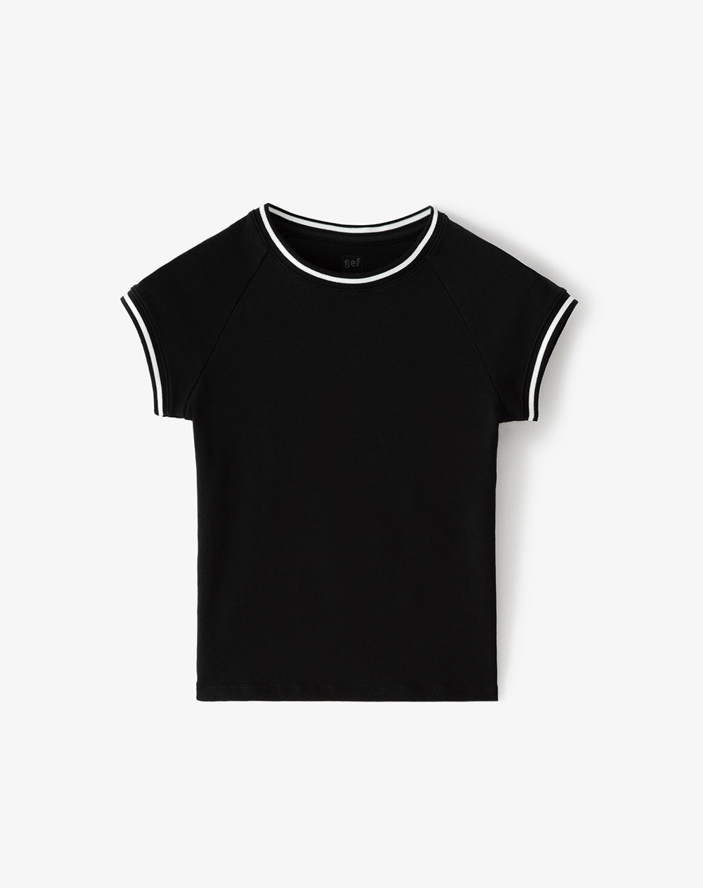 Camiseta fitted fit manga corta negra