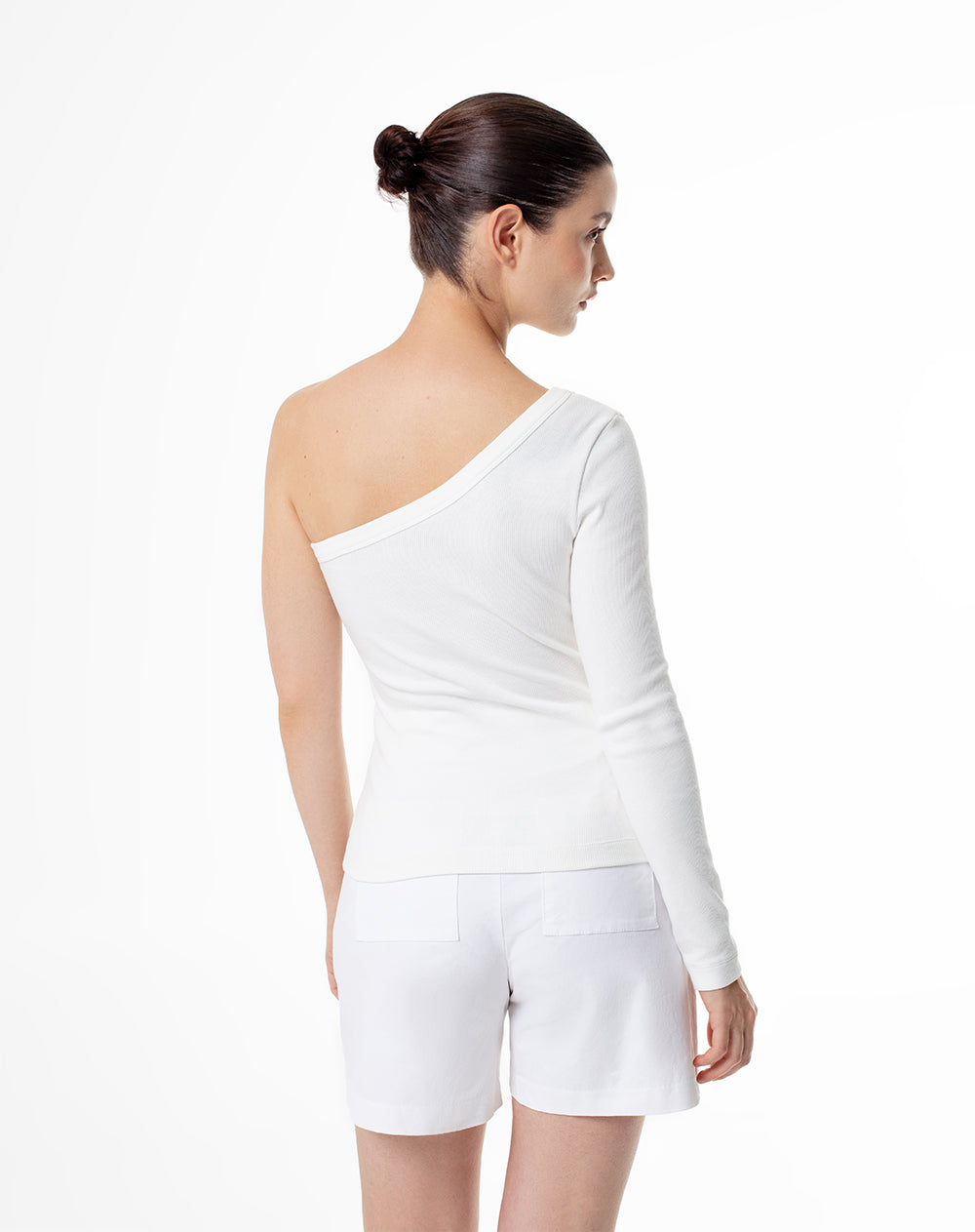 Camiseta slim fit manga larga blanca