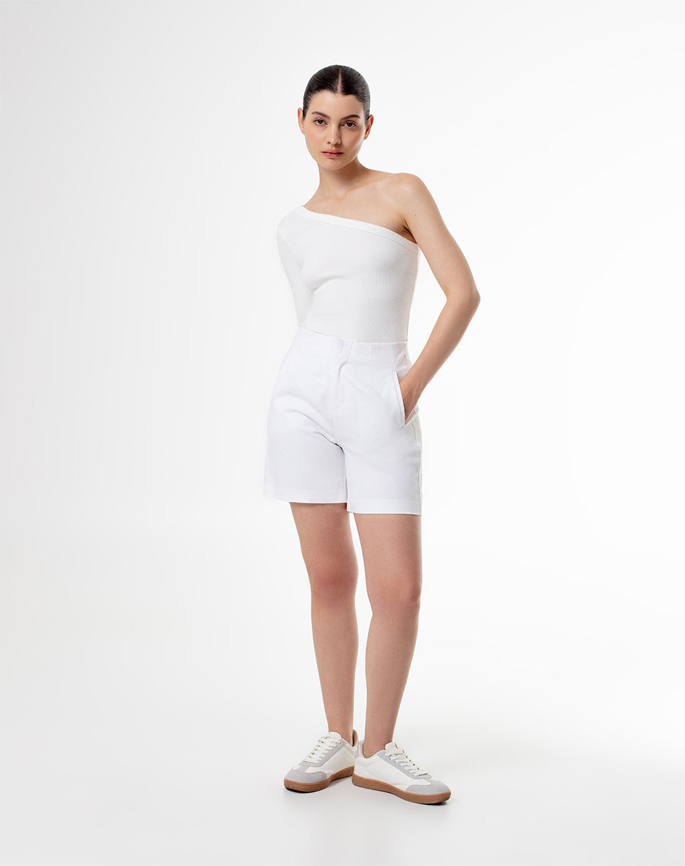 Camiseta slim fit manga larga blanca