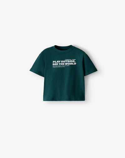 Conjunto pantalon largo camiseta verde niño