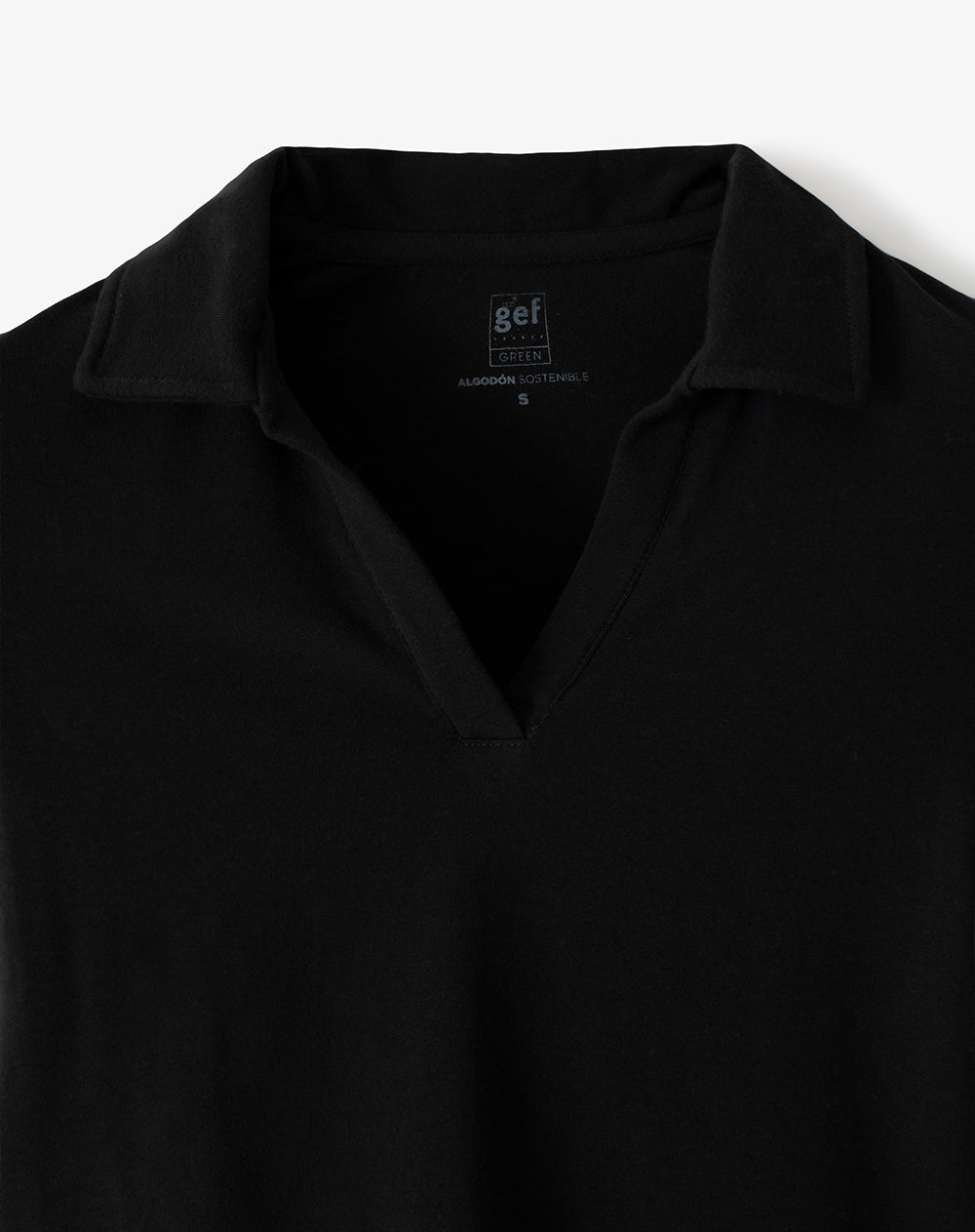 Polo slim algodón negra mujer