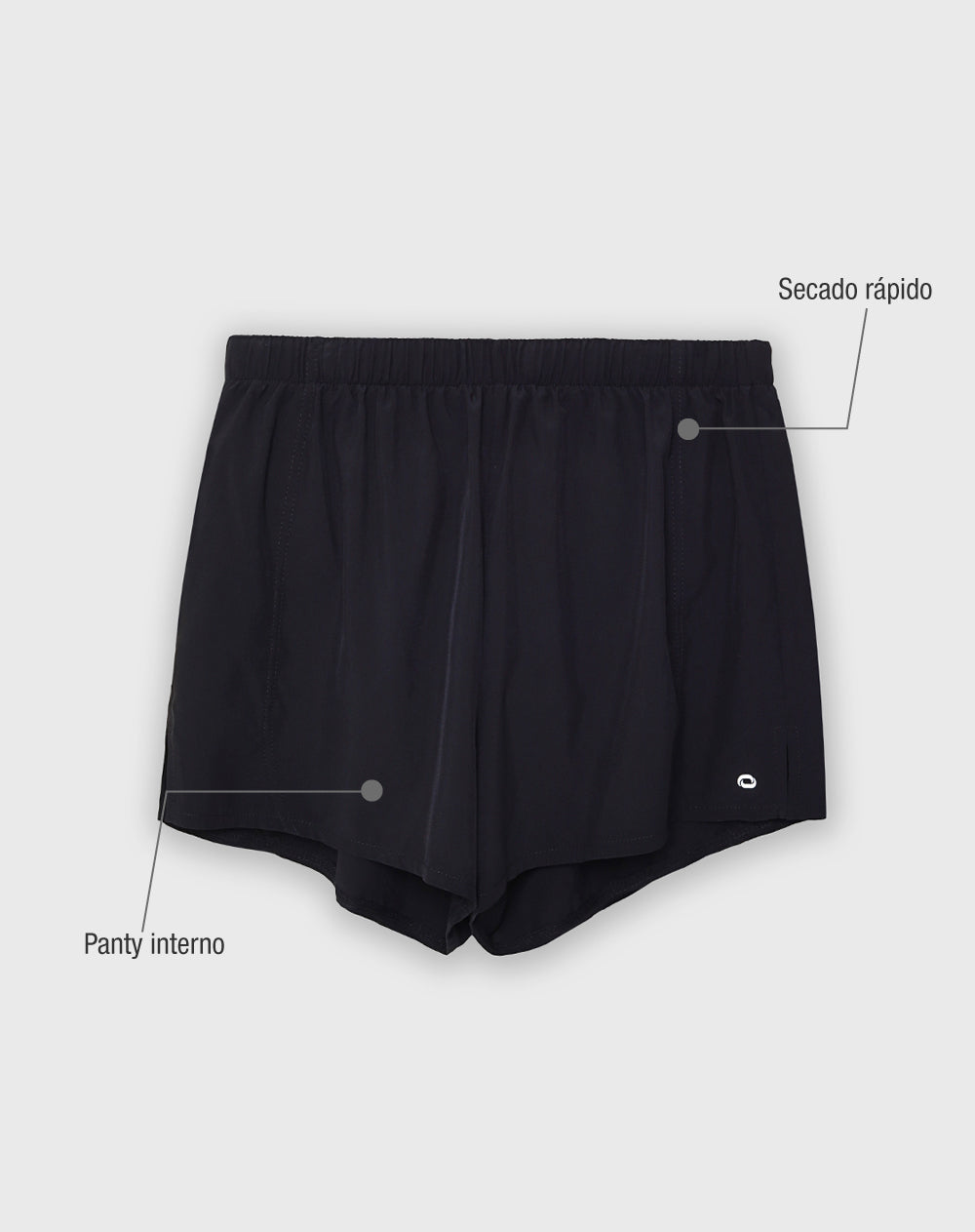 Camiseta + short deportivo negro mujer