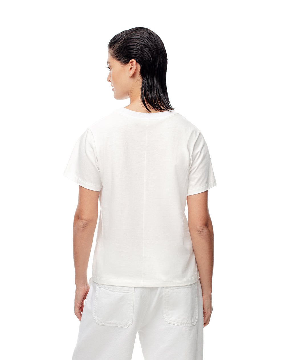 Pack x2 camiseta regular algodón negro + blanco mujer