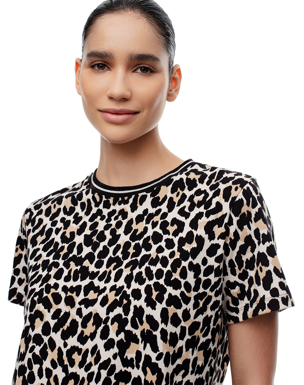Camiseta Lexu regular fit manga corta habana estampada