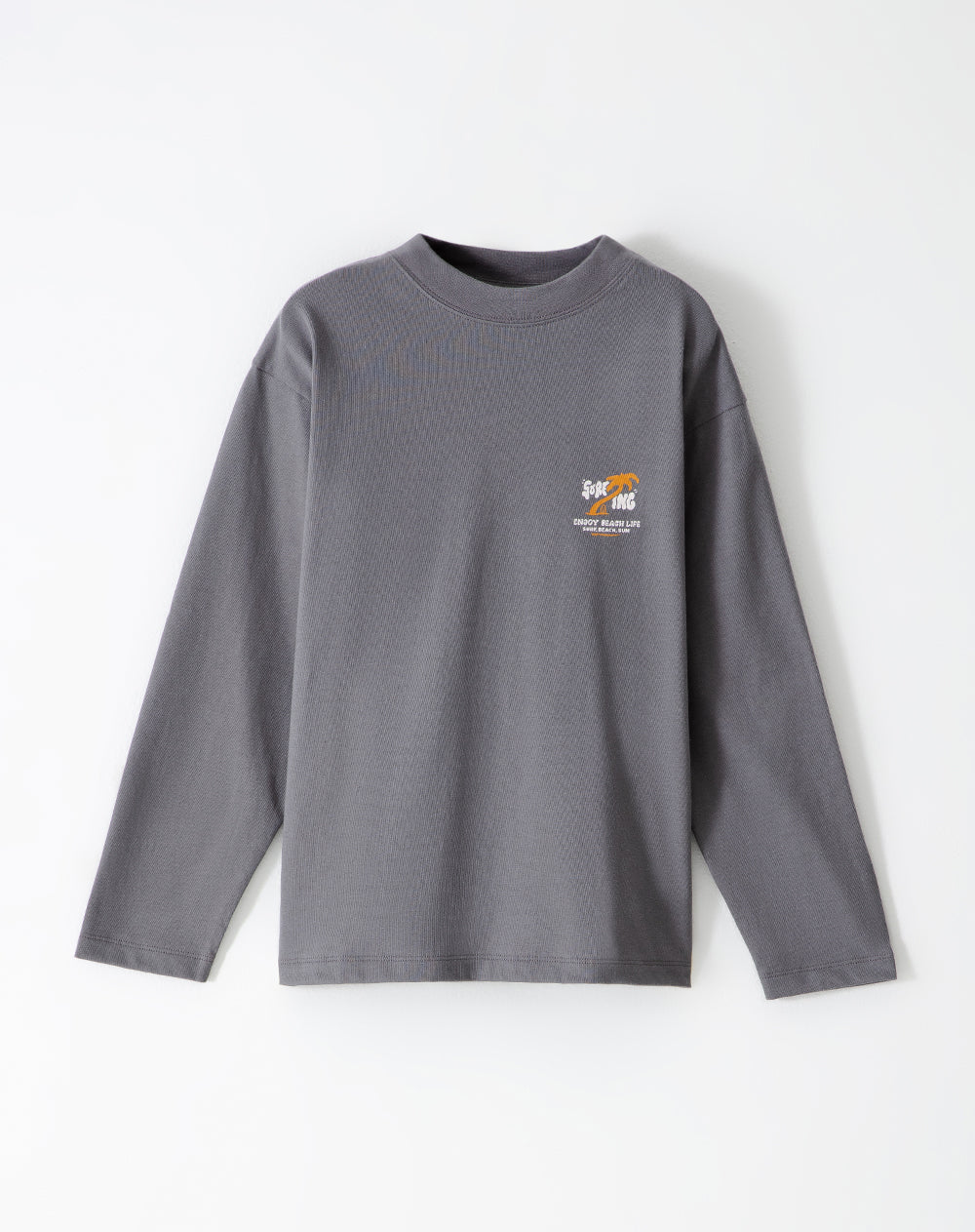 Camiseta regular fit manga larga gris