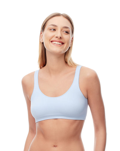 Top soporte medio seamless azul