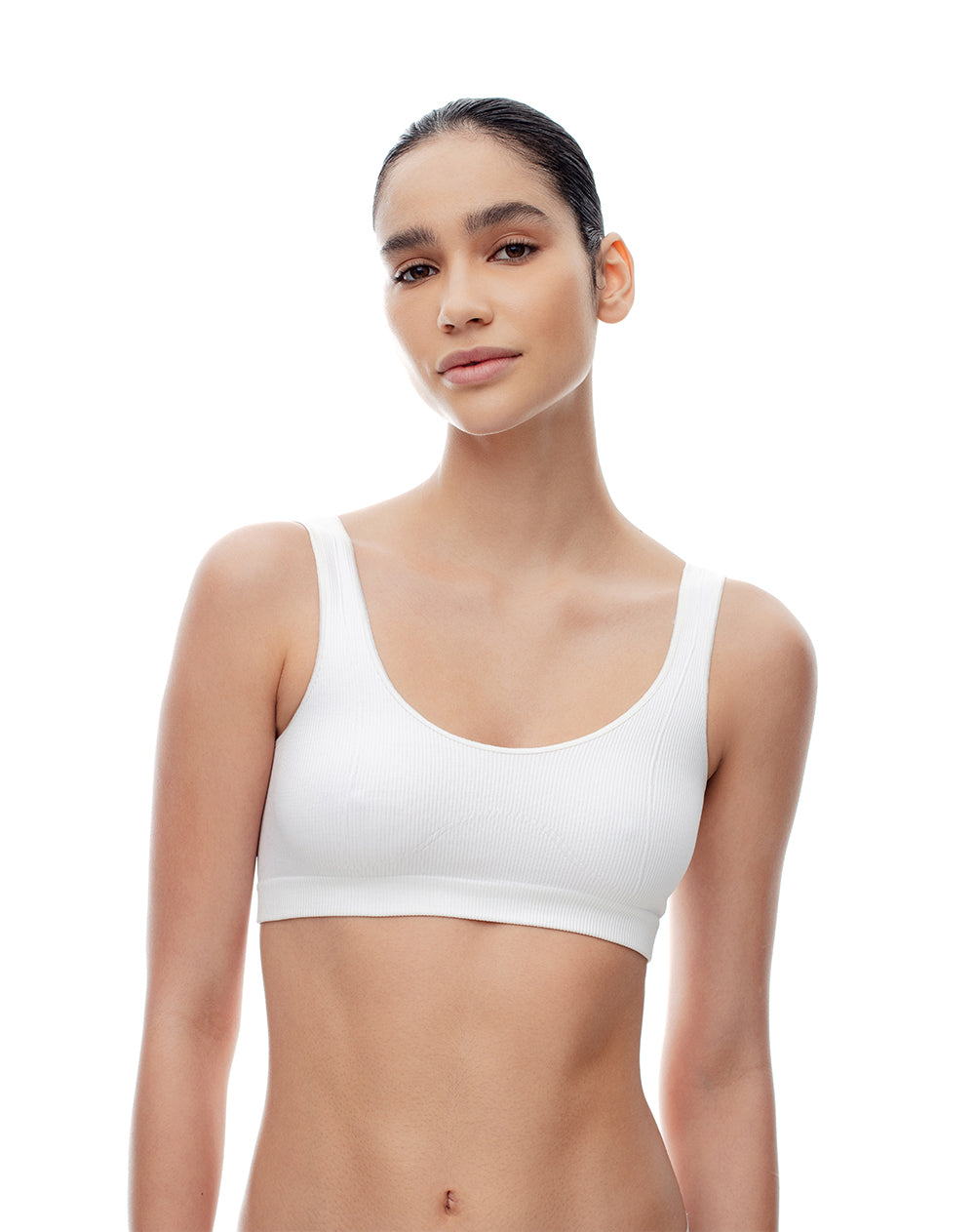 Top tiras anchas soporte medio blanco