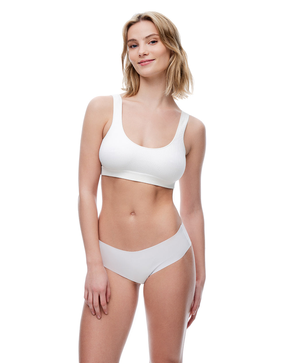 Top soporte medio seamless blanco