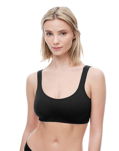 Top soporte medio seamless negro