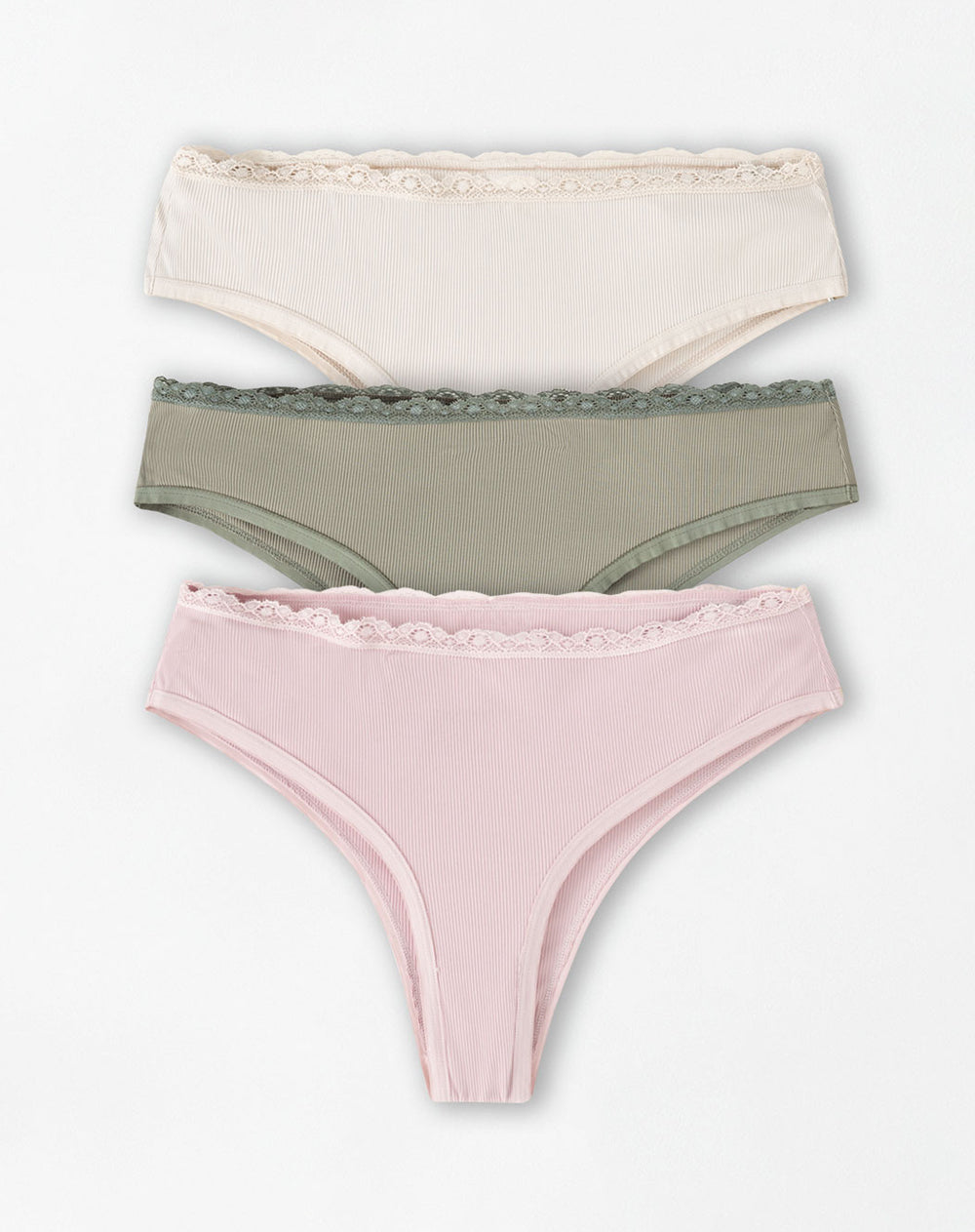 Panty cachetero  x3unds con encaje surtido