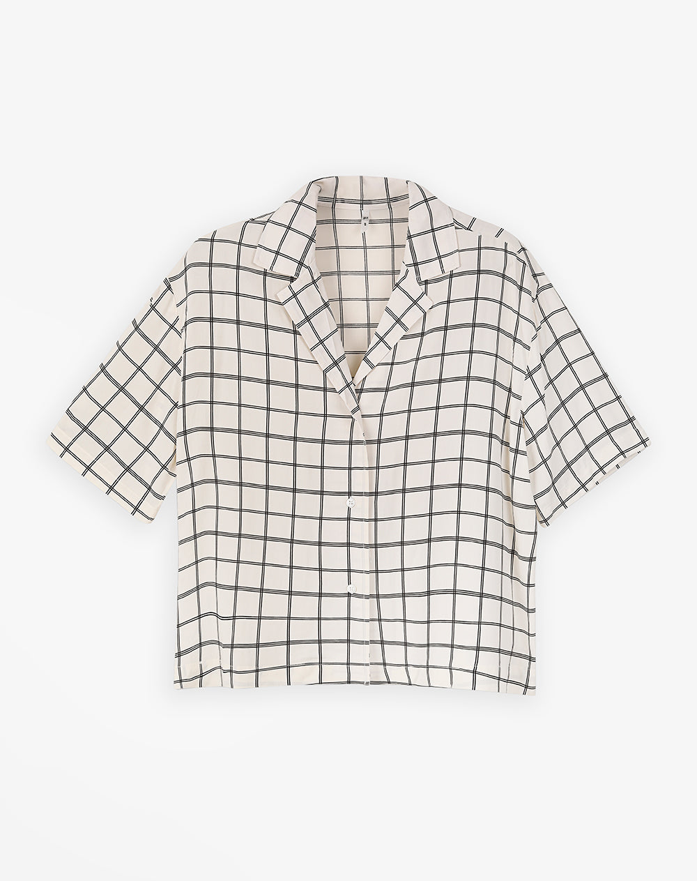 Camisa relax manga corta estampada mujer