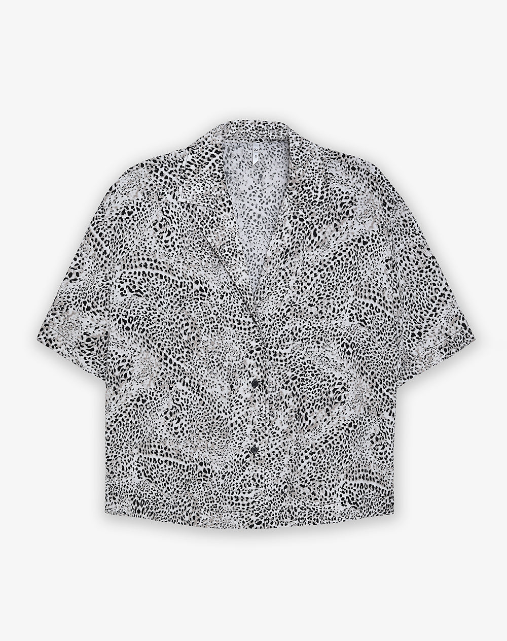 Camisa relax manga corta estampada mujer