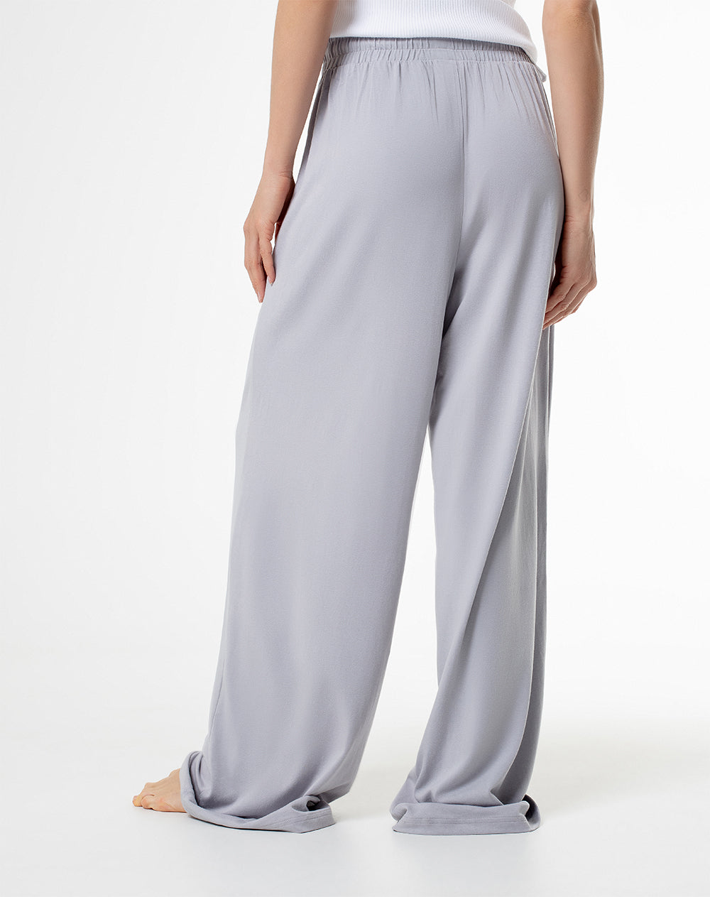 Pantalón relaxed fit tiro medio gris