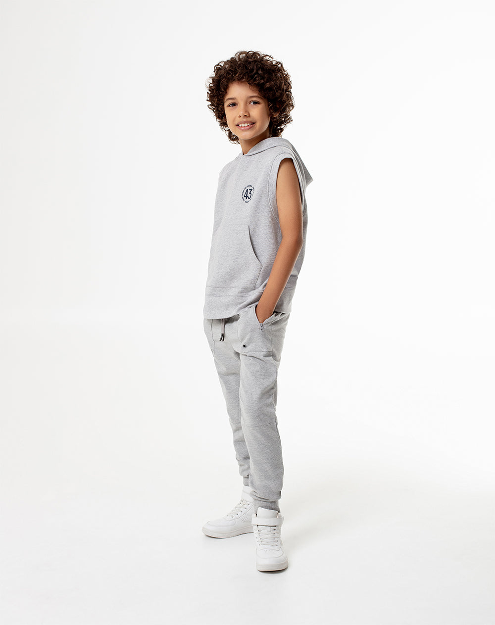 Jogger Lezen regular fit tiro medio gris jaspe