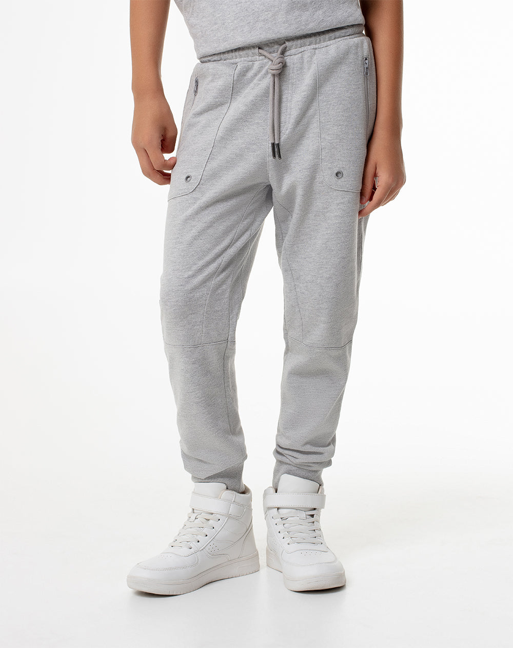 Jogger Lezen regular fit tiro medio gris jaspe