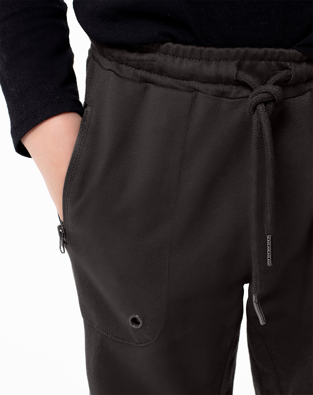 Jogger Lezen regular fit tiro medio negro