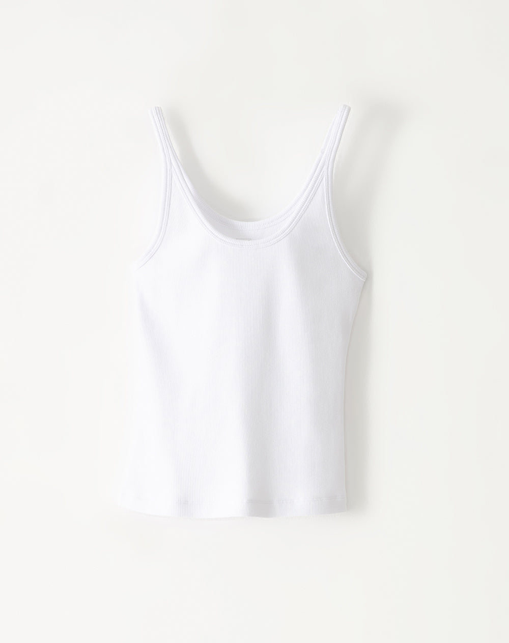 Camiseta manga sisa slim rib algodón blanca mujer
