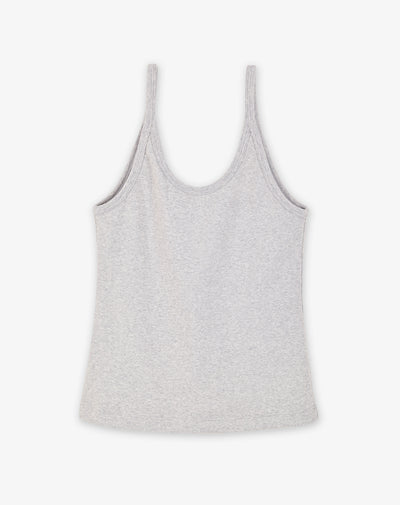 Camiseta slim fit tiras gris jaspeada