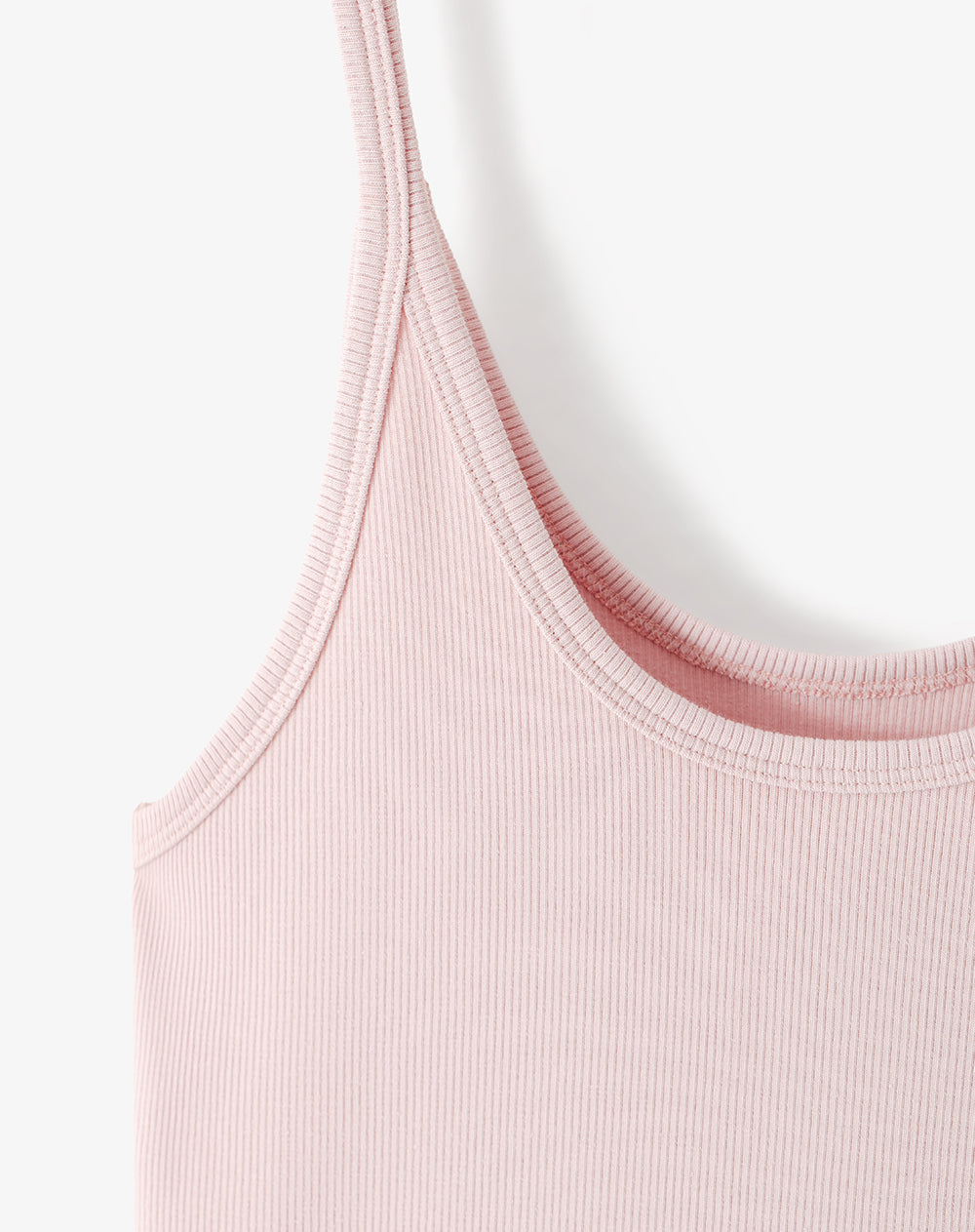 Camiseta manga sisa slim rib algodón rosa mujer