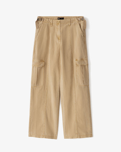 Pantalón regular fit tiro bajo en drill arena