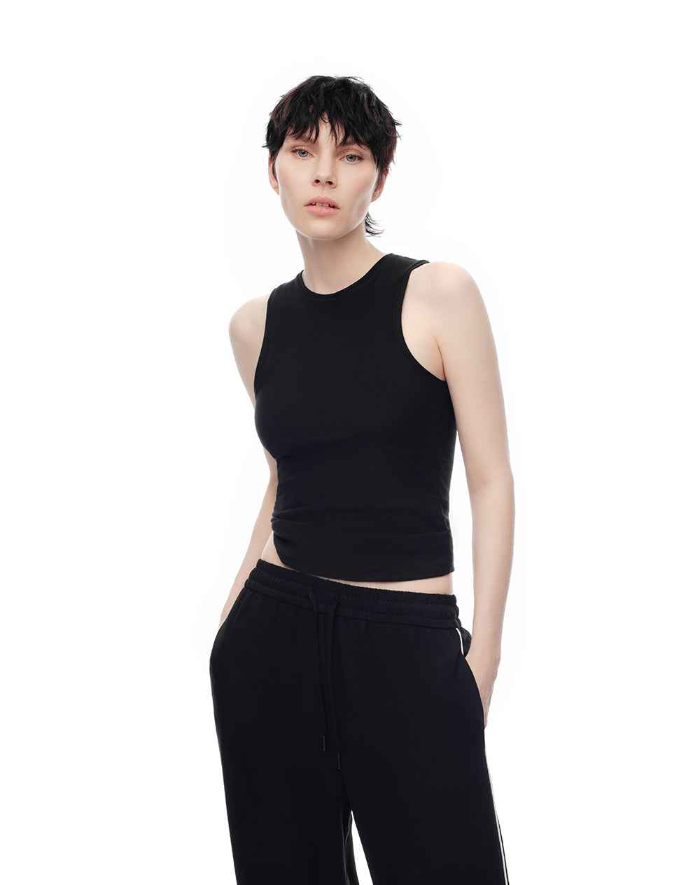 Camiseta esqueleto slim algodón negra mujer