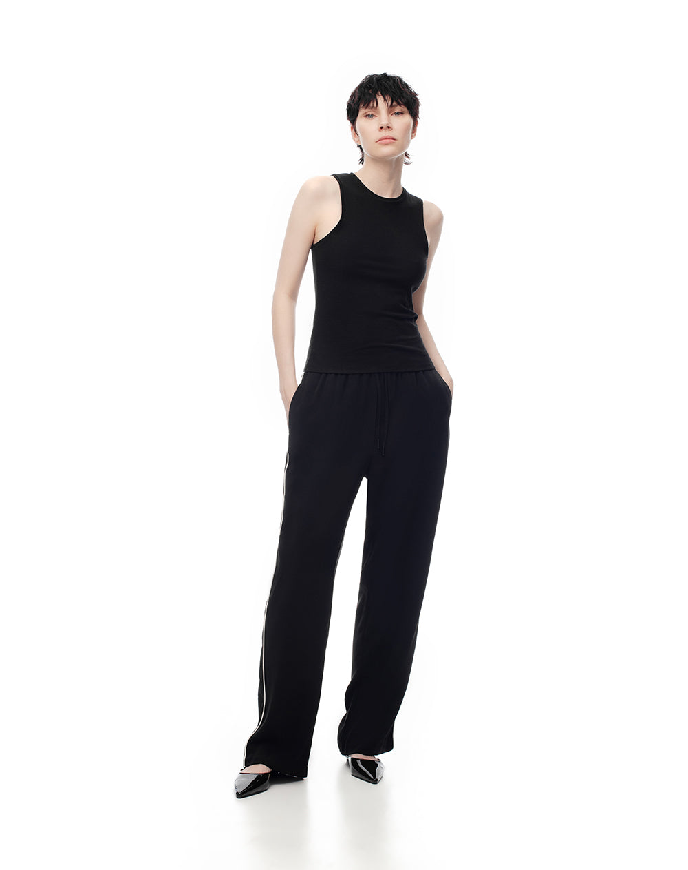 Camiseta esqueleto slim algodón negra mujer