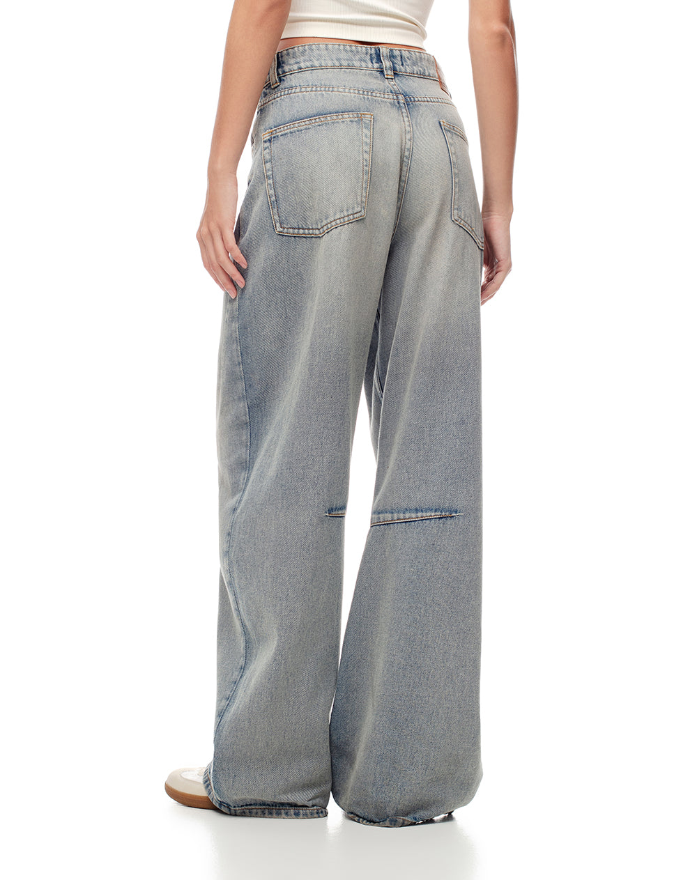 Jean regular fit tiro alto indigo claro