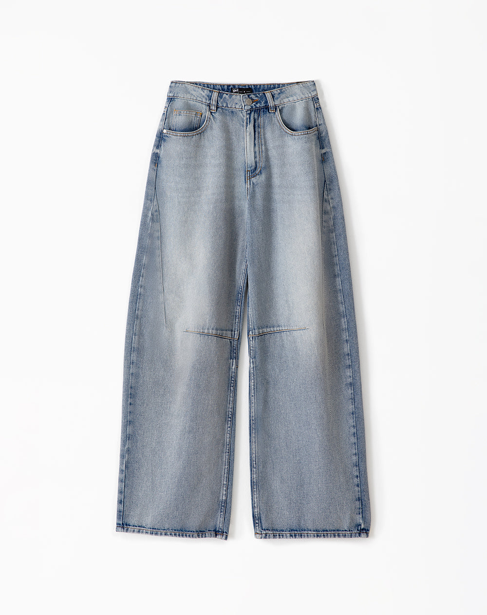 Jean regular fit tiro alto indigo claro