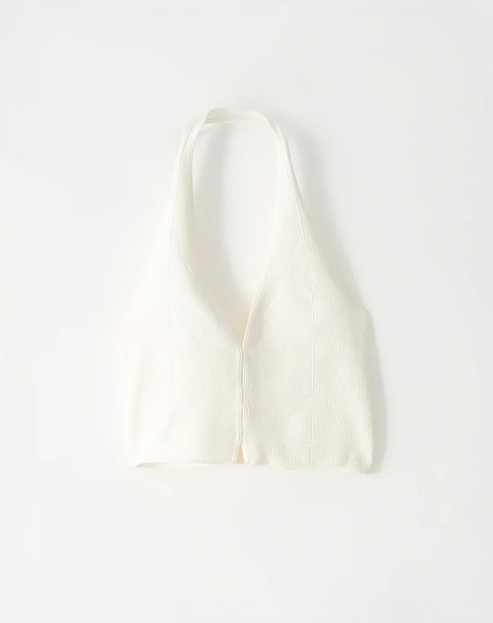 Crop top halter slim seamless blanco mujer