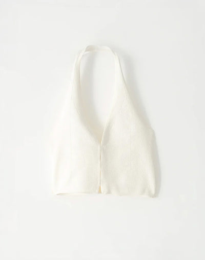 Crop top halter slim seamless blanco mujer
