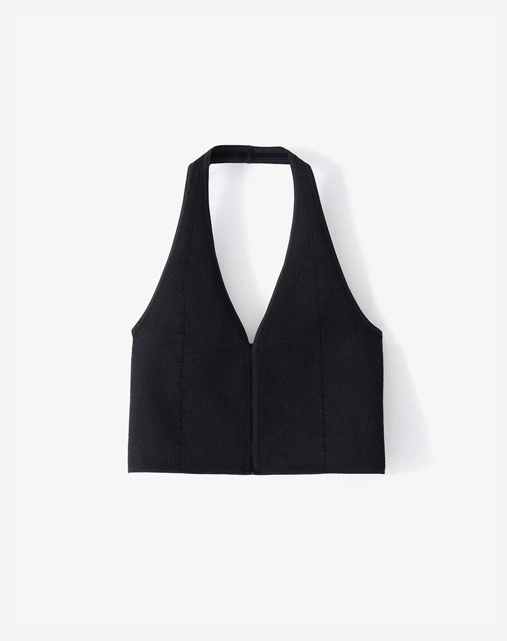 Crop top halter slim seamless negro mujer