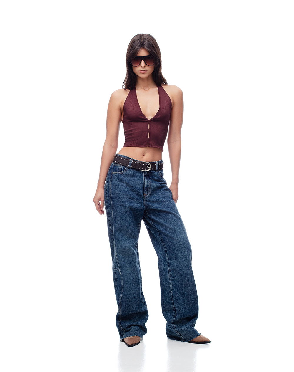 Camiseta fitted fit vino tinto