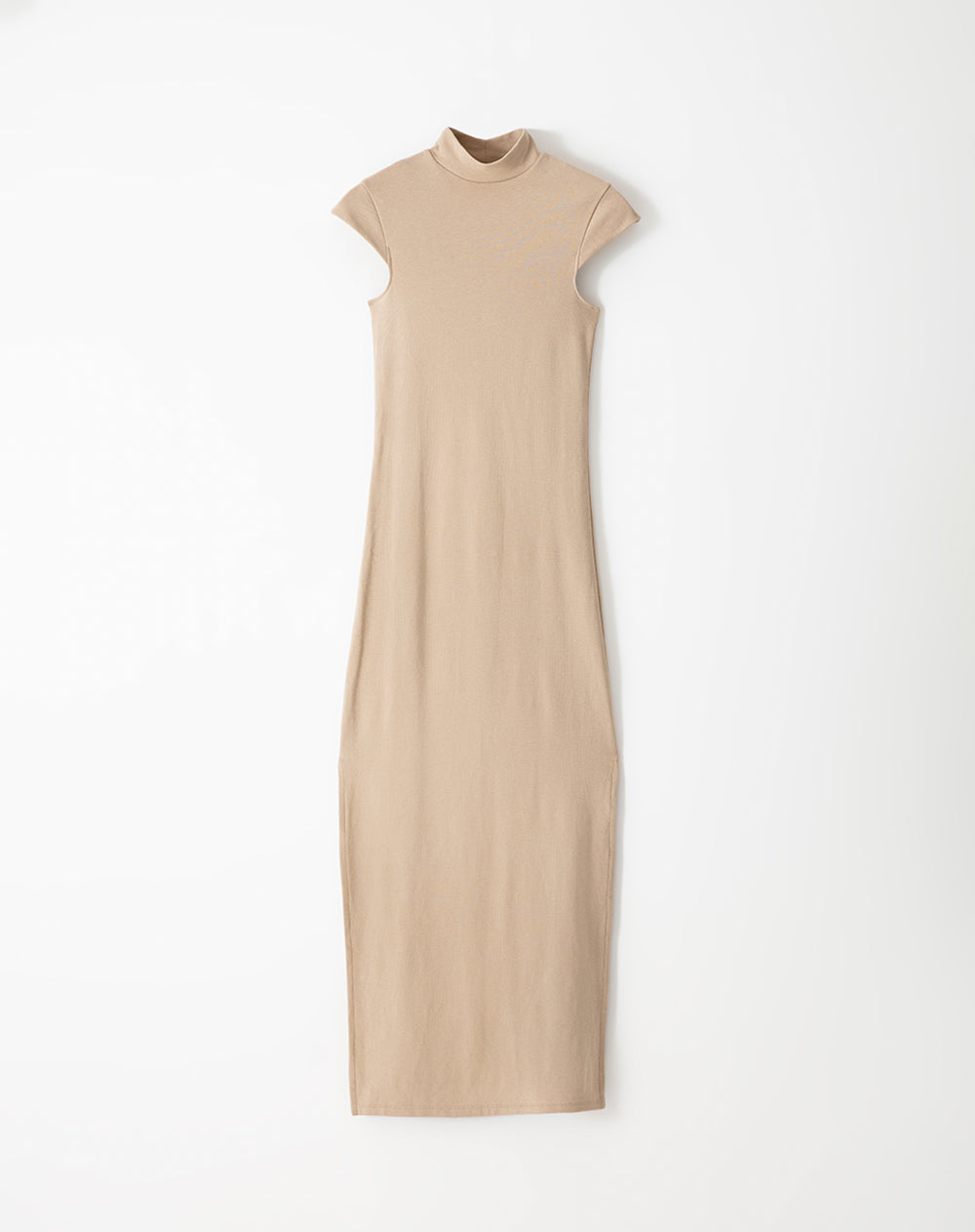 Vestido largo en rib kaki