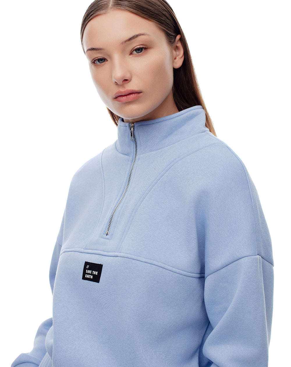 Buzo regular azul mujer