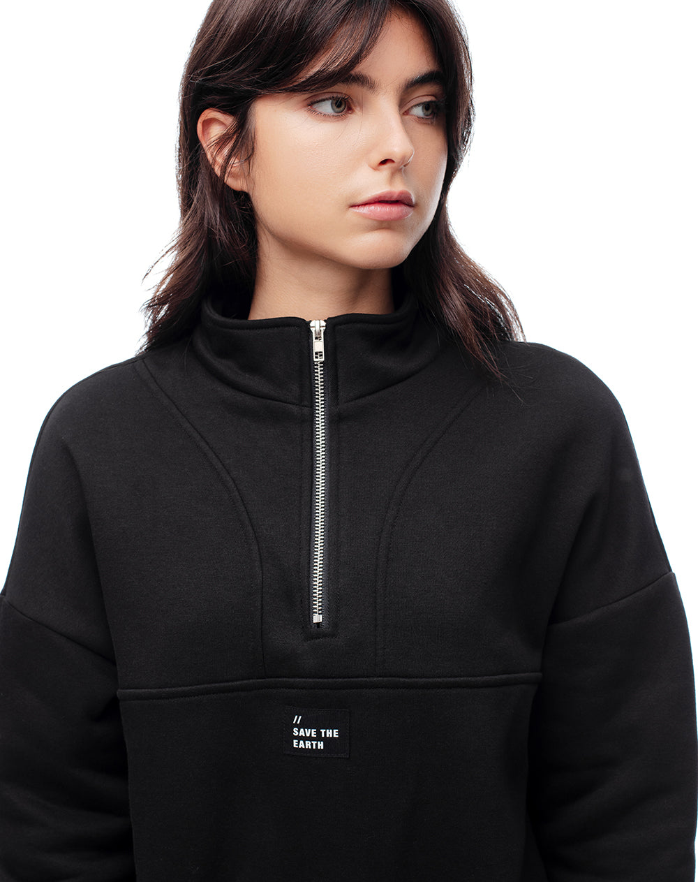 Buzo regular negro mujer