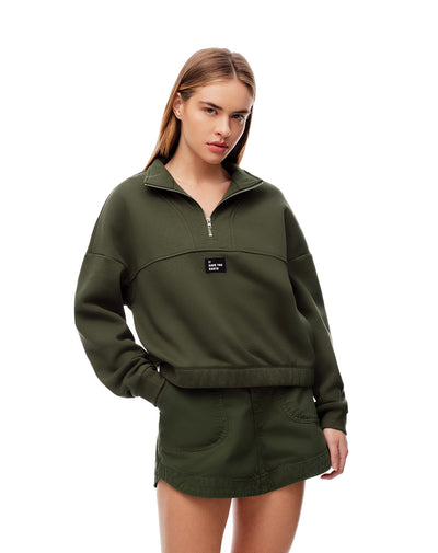 Buzo regular verde mujer