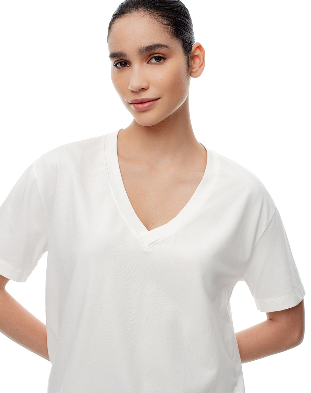 Camiseta oversized fit manga corta blanca