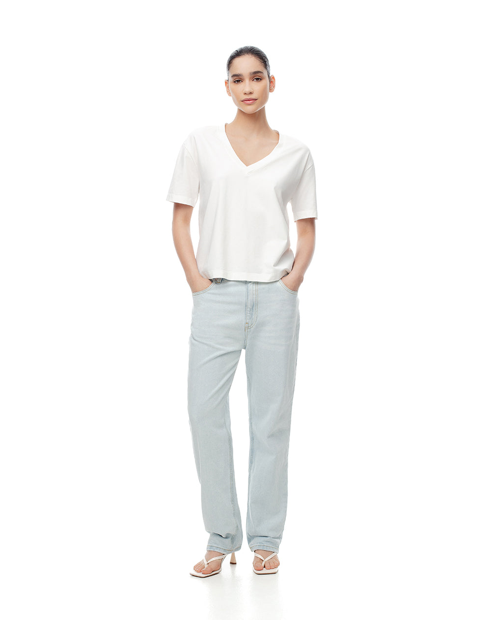 Camiseta oversized fit manga corta blanca