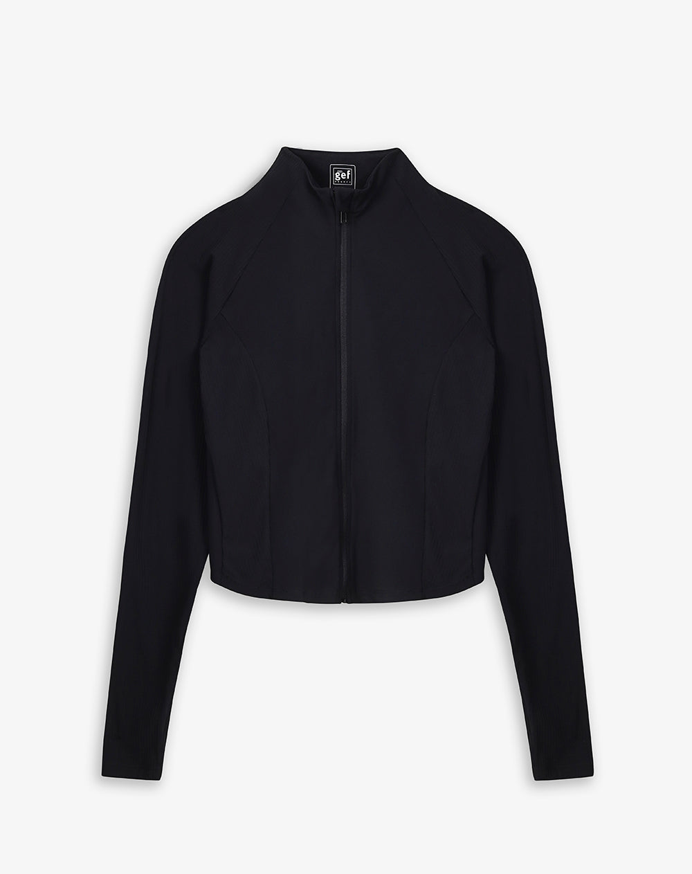 Chaqueta slim tejido de punto negra mujer