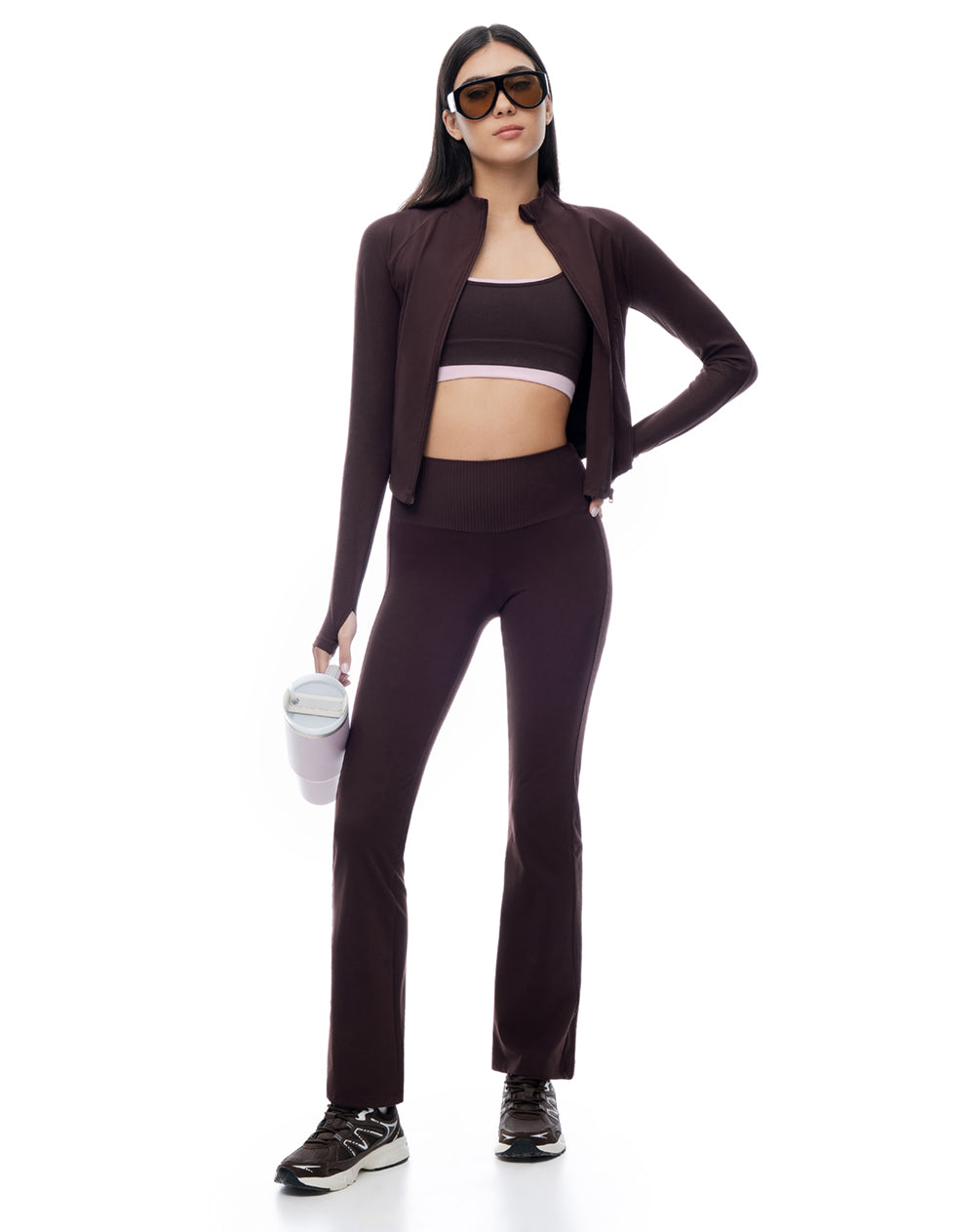 Chaqueta slim sin capucha vinotinto mujer